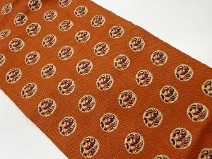 リサイクル　丸文に抽象模様織出し名古屋帯